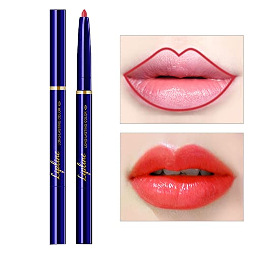 Lip Lip Gloss Online Liptick de ponta dupla com escova de lábios não é fácil de desaparecer 1ml 54 lápis de revestimento labial