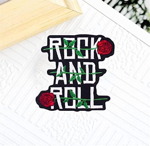 Rock and roll bordado remendo manchas punk skull em roupas apliques bordados bordados punk hippie para camisetas, jaquetas, sapatos,