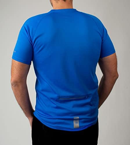 Tee de ciclismo de tecnologia masculina Aero Tech - Camiseta de bicicleta de desempenho com bolso