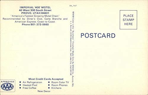 Imperial '400' Motel Provo, UT UT original Vintage Post -Card