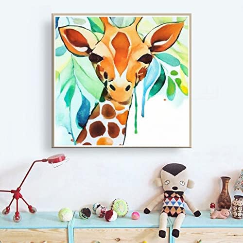 THESHAI 5D Diamante Pintura para adultos girafa veado, tinta animal com kits de diamantes redonda redonda broca de cristal bordado