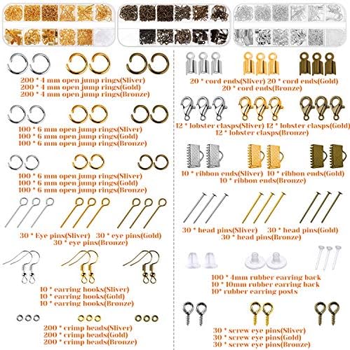 Kit de suprimentos de jóias, kit de jóias Paxcoo com ferramentas de fabricação de jóias, fios de jóias e descobertas de jóias para fabricação