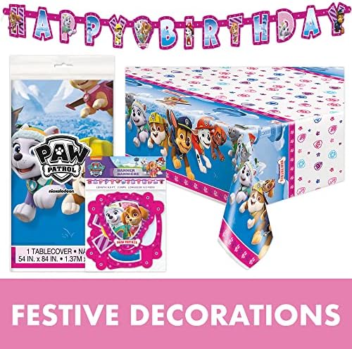 Pink Skye Paw Patrol Party Supplies and Decorations for Girls Birthday Birthday, apresenta Skye e Everest, serve