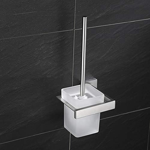 Escova de vaso sanitário de aço inoxidável e suporte de banheiro de montagem na parede do banheiro vidro da escuridão