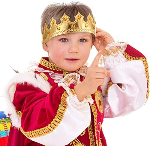 8 PCs Royal King Crown for Kids Plástico Rainha Coroa Princesa Prince Costumo Acessório Coroa de Prom do Ouro Jóia