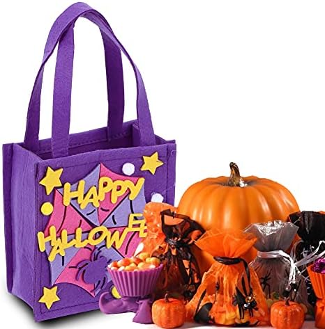 Bolsas de Halloween, bolsas de Halloween, bolsas doces de halloween, truque de decoração de bolsas de doce ou tratamento