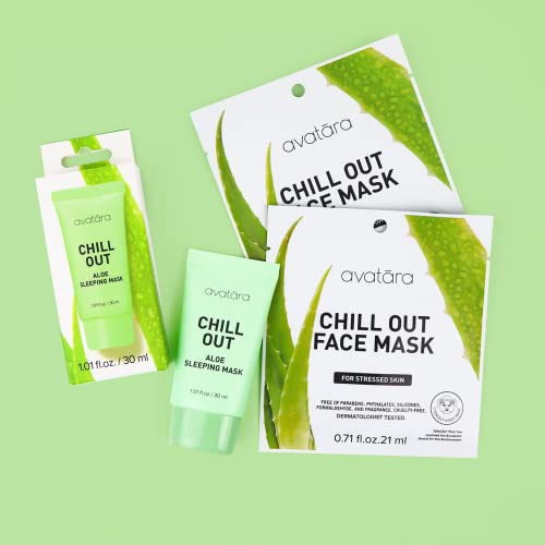 Avatara Chill Out Máscara facial e pacote de máscaras para dormir para obter uma pele estressada, beleza e cuidados com a pele com