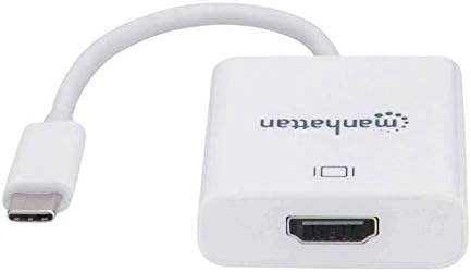 Manhattan Products SuperSpeed+ USB-C para HDMI Converter, USB 3.1 Gen 2 tipo C Masculino para HDMI, White