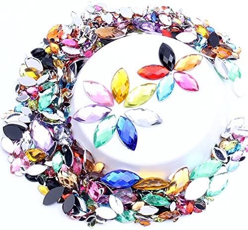 Strass acrílico strass 7x15mm 2000pcs artes de arte diy gems marquise as facetas normais de cores normais decorações