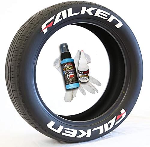 Falken com adesivos de pneu Red Dash - Kit de letras de pneus permanentes EUA feitos com cola - dimensionamento / cores personalizadas