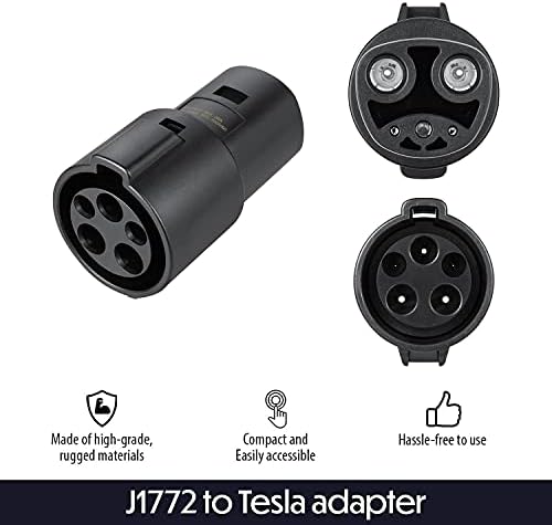 Pacote Lectron - Placete Face para Tesla Gen 3 Wall Connector & J1772 para Tesla Charging Adaptador 60 amp / 250v CA compatível
