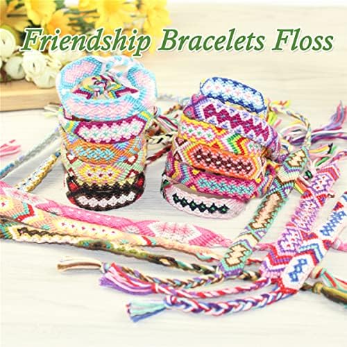 Bordado Floss Rainbow Color 50 encadeados por pacote Cross Stitch Threads Amizade Bracelets Floss Crafts Floss