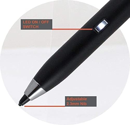 Caneta de caneta de bleonel preto fino ponto digital ativo - compatível com hp elite dragonfly g3 13,5 touch wuxga laptop