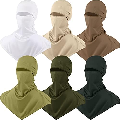6 peças Balaclava Máscara facial Tampa de seda respirável Capas de pescoço comprido para homens Mulheres esportes