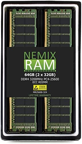 NEMIX RAM 64GB DDR4-3200 PC4-25600 ECC RDIMM Atualização de memória do servidor registrada compatível com o servidor Dell PowerEdge