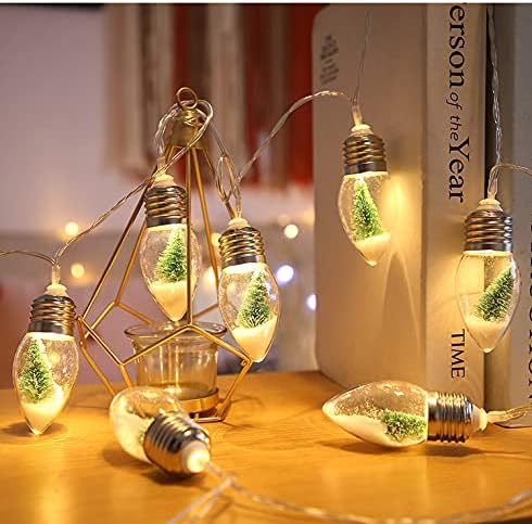 Luzes de cordas de neve de neve de natal 7 pés 10 led lâmpada de fada luz decoração de árvore de natal