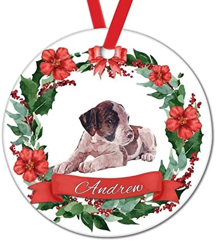 DOG Christmas Wrinalh Christmas Ornamentos Pet Pet personalizado Dogas de Natal Decorações de Christmas Golden Christmas