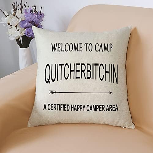Dia das mães Happy Camper Camper Presente Capa de travesseiro para aniversário de casais Couples Sister Vacation Gift Brovenchcase