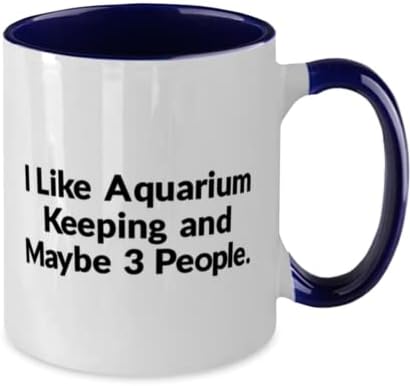 Aquário engraçado para manter presentes, eu gosto de manutenção de aquário e talvez 3 pessoas, caneca brilhante de dois tons