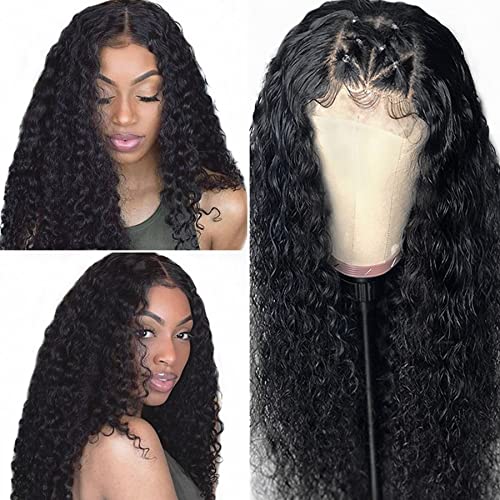Perucas de encerramento de renda de onda profunda 4x4 esiwonhair para mulheres negras remy cabelos humanos cabelos brasileiros de renda
