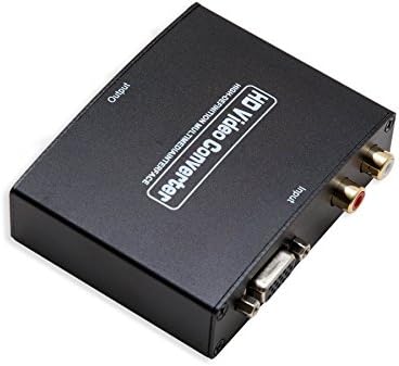 IO Crest VGA HD15 + Estéreo RCA para HDMI 1.3 Caixa de acessórios de conversor, preto