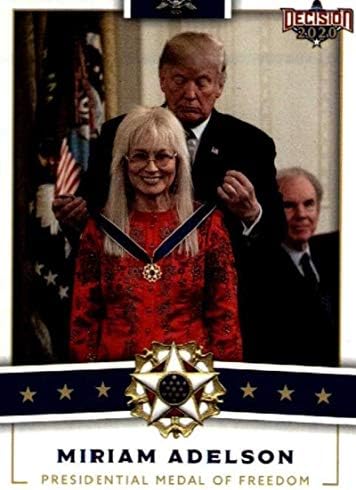 2020 Decisão de folhas Medalha Presidencial da Liberdade PMOF-4 Miriam Adelson Trading Card