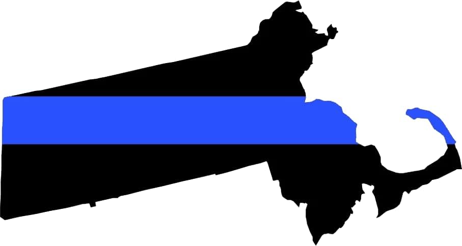 O estado de Massachusetts moldou o adesivo fino da linha azul, apoio da polícia de vinil auto