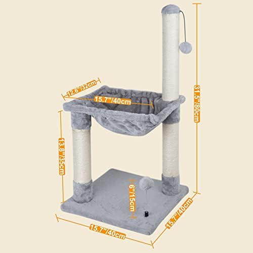 Dimaka 31 Alto Cat Risping Post com redes espaçosas para gatos internos, 3 postes naturais de sisal roo