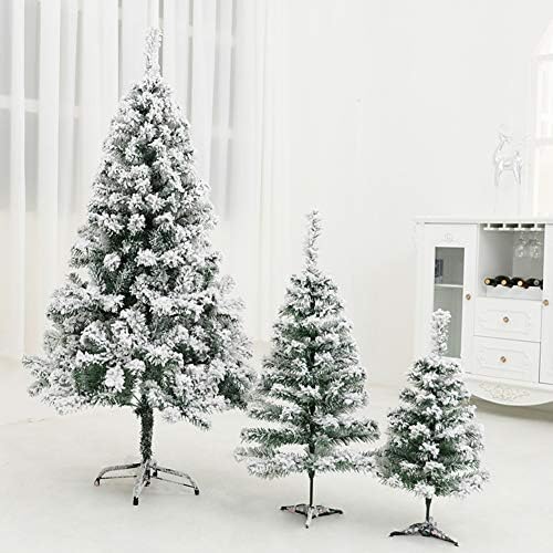 Zpee Artificial Snow Flocked Christmas Tree, Material PVC arrasado arborizado com metal Stand Fácil de montar árvores