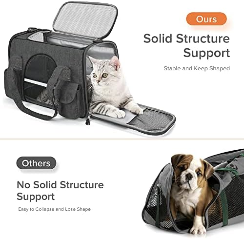Transportador de gato colapsável portador de gato Pet Transportador de cães Bolsa de viagem para cães pequenos gatos médios- miiCoo