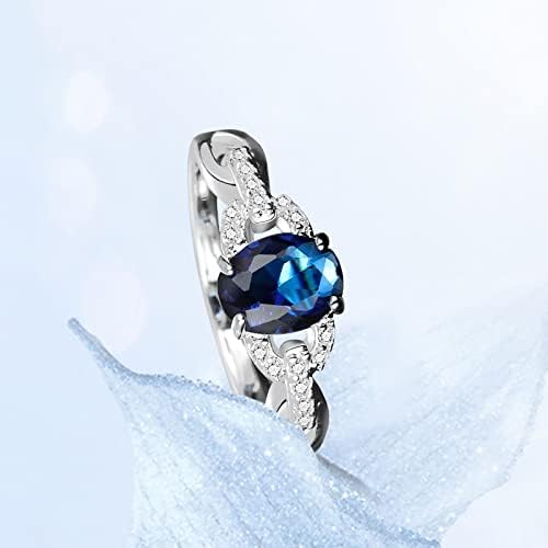 2023 Novo anel Diamante Saphire Ring Gift Shape Ringdiamond Ring Big Ring Vintage Blue Gemstone Ring Ring Ring Ring Grandes anéis
