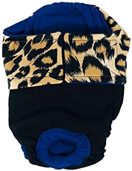 Cheetah de Barkertime na fralda premium de gato premium preta, sem calças de pista de orifício de cauda para piddling,