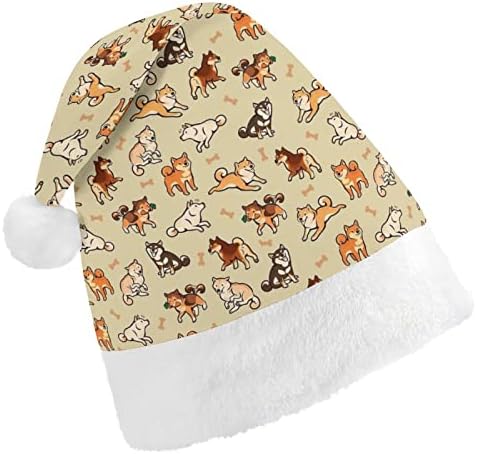 Linda yorkie cachorro chapéu de Natal macio macho de santa gorro engraçado para a festa festiva de ano novo de natal