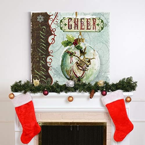 Galeria de Rendições Arte do enfeite de torcida de Natal, decoração de inverno fofa, rena festiva com azevinho vermelho e verde,