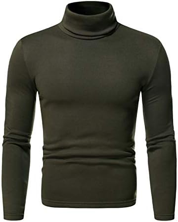 Camisa de gola alta de manga comprida lohumai - camada de base de compressão térmica camiseta slim fit casual pullover sub -camiseta