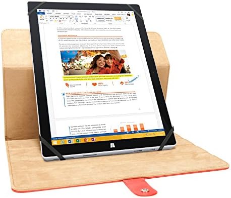 Comprimido de livraria eccris Arthur Stand para Microsoft Surface Pro 3 12 polegadas, vermelho