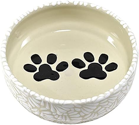 Marey Bowl Food for Pets | Cachorro ou gato | Água ou comida | Tigela redonda feita de cerâmica Talavera | Técnica tradicional
