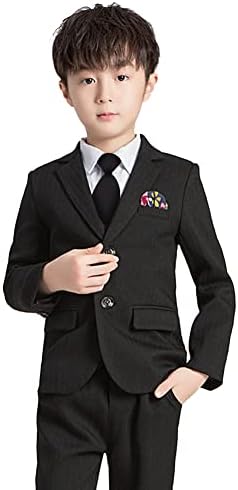 Meninos de terno formal conjunto de 5 peças camisas de vestido fit com arco -raio, colete, calça tuxedo festas blazer jaqueta roupa