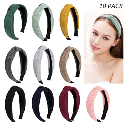 Jaciya 10 peças Bandas de cabeça atadas para mulheres bandas de cabeceira de turbante para meninas acessórios para cabelos
