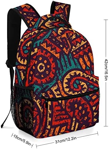Motões étnicos e tribais africanos Backpack Backpack Livro leve embalagem
