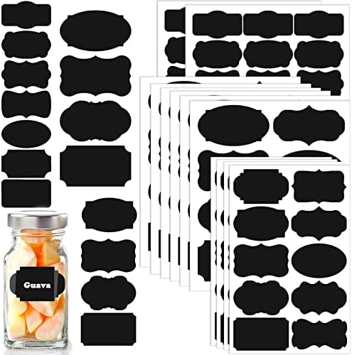 Etiquetas do quadro-negro, 130pcs Rótulos removíveis Rótulos reutilizáveis ​​Rótulos de rótulos pretos à prova d'água para armazenamento