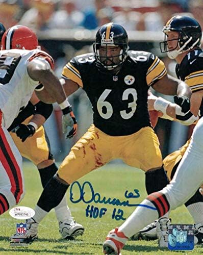 Dermontti Dawson autografou/assinado Pittsburgh Steelers 8x10 Foto JSA 21568 - fotos autografadas da NFL