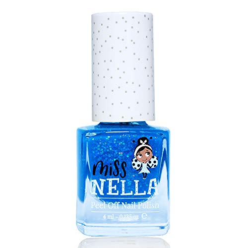 Miss Nella Glitter Glitter, Poli de unhas Set-Fill Pell Off e Fórmula à base de água, 3 cores de unhas Glitter Set-