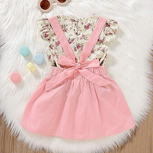 Saias para criança roupas garotas camisa criança bebê + tops estampados Conjunto floral T Straps Roupfits Girls & Set Roups Gift