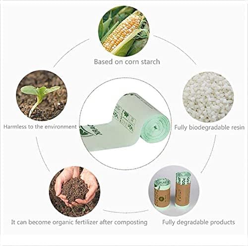 Biodegradável Saco de lixo Pla Sacos de amido de milho desperdiçam alimentos de alimentos à base de plantas e ecologicamente
