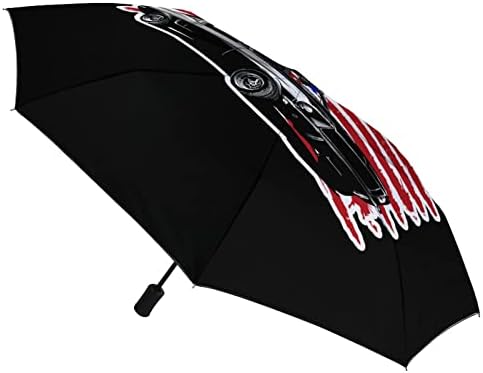 Muscle Car com American Flag Umbrella Proférico 3 Folds Automome ABRIME