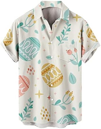 Camisa de impressão de Páscoa para homens Blusa solta Moda T Camisetas camisetas de manga curta Tops de camisetas casuais confortáveis