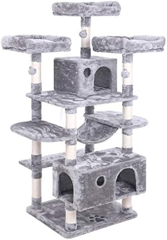 Pacote de condomínio de árvore de gatos grande e bewishome com torre de gatos para gatos internos com sisal scratching board