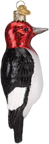 Velho Woodpecker Ruim pica-pau Ornamento de vidro para a árvore de Natal