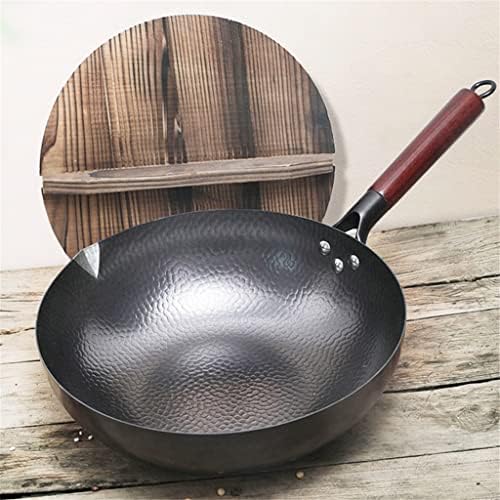 CZDYUF 32cm chinês de ferro wok de ferro artesanal não bloqueio sem revestimento panela de cozinha wok de cozinha